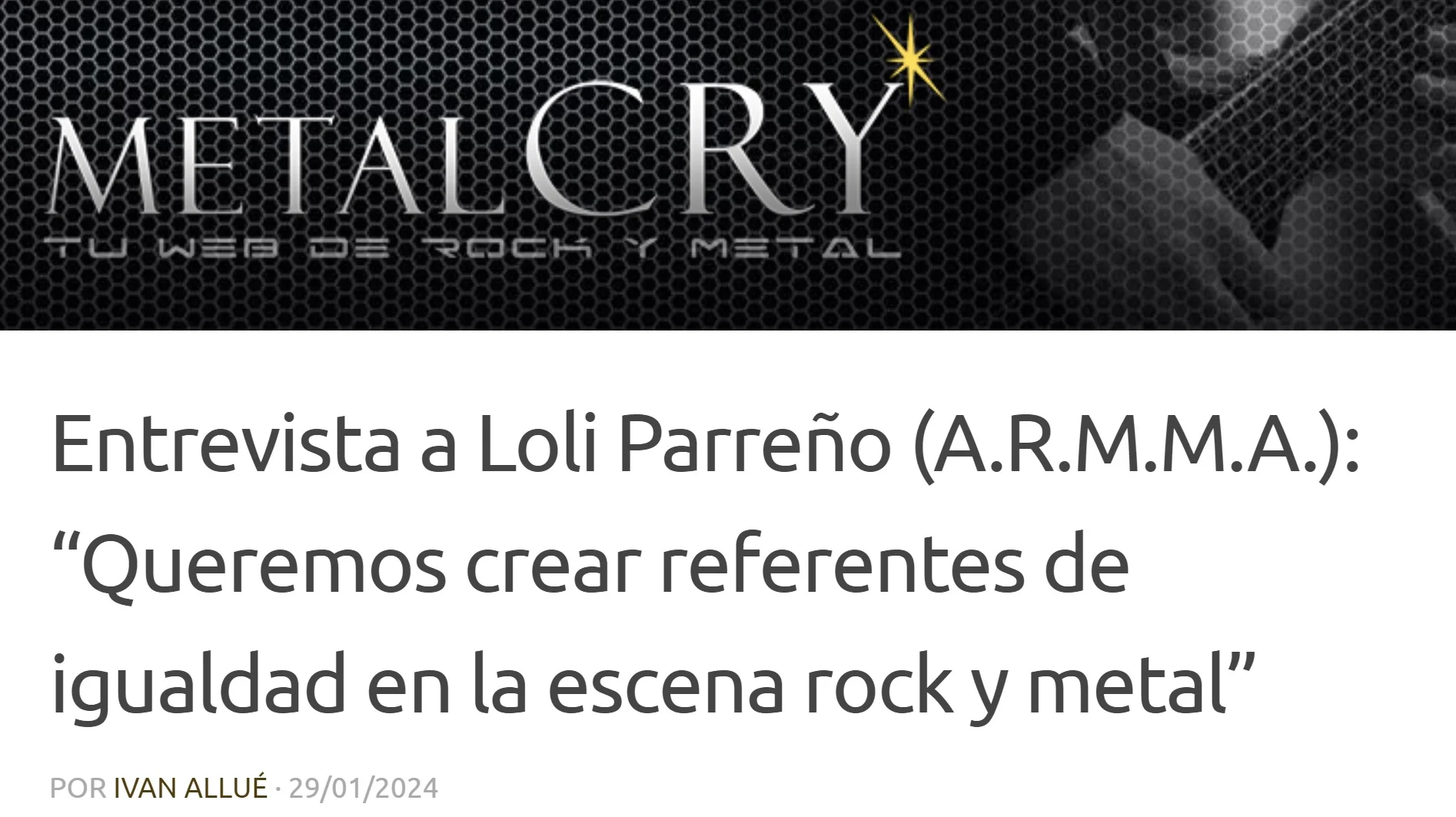 En este momento estás viendo Entrevista a nuestra presidenta en Metalcry