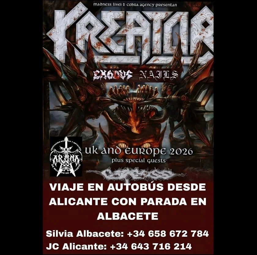 En este momento estás viendo Bus para el concierto de Kreator en Madrid